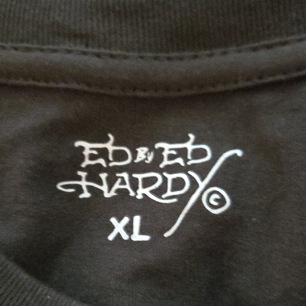 Ed Hardy Dark Gray Graphic Tee with Design Unisex Size Xl Nwt - Picture 3 of 3